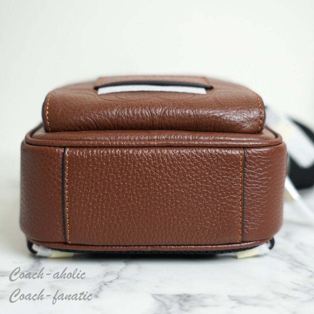 Coach CDC45 Racer Sling Pack In Signature Leather Vintage Brown NWT - Picture 13 of 14